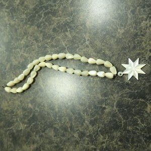 White Stone Necklace with Stone Star Pendant